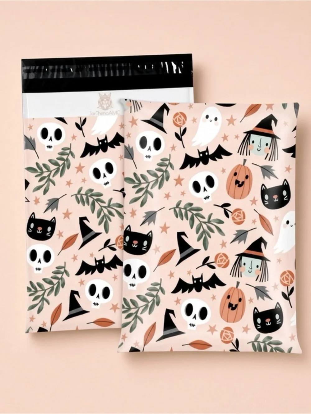(10) 10x13 Fall Halloween Bat Cat Pumpkin Skull Witch Ghosts Poly Mailers